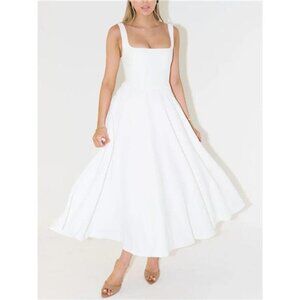 Square Neck Sleeveless Midi Dress